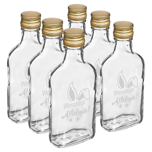 Steklenica 200 ml s pokrovčkom na navoj, potisk ZAJČJA UŠESA 6 kosov - 2