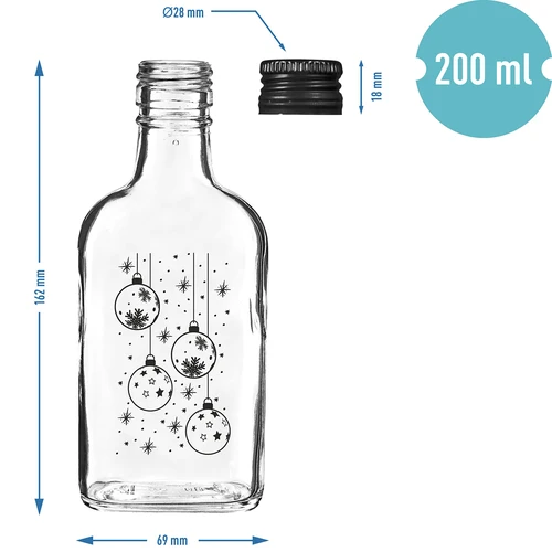 Steklenica prisrčnica 200 ml z navojnim pokrovčkom, potisk »Bunkice«, 1 kos. - 5