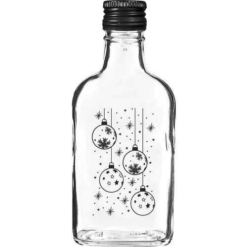 Steklenica 200 ml z navojnim zamaškom, natis božične kroglice, 6 kos.