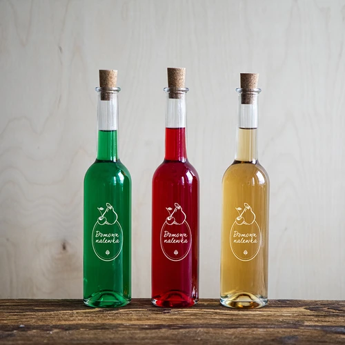 Steklenica 350 ml s plutnim zamaškom, potisk Domači liker - 10