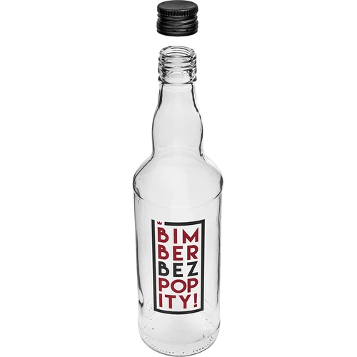 Steklenica 500 ml z navojnim zamaškom in dvobarvnim potiskom Bimber Bez Popity - 4 kos. - 4
