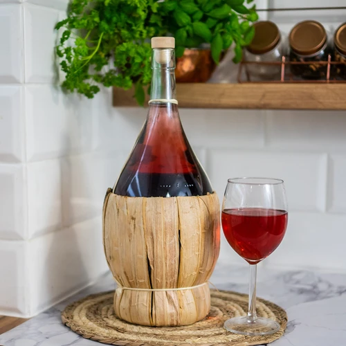 Steklenica Fiasco za vino s pletenim opletom - 2 l - 3