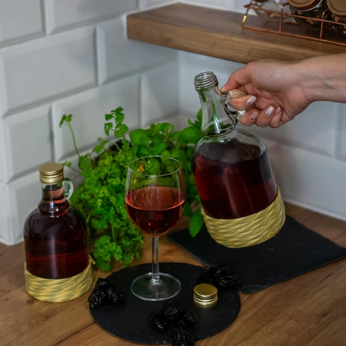 Steklenica Gallone 1L v pletenem opletu, z navojnim zamaškom - 5