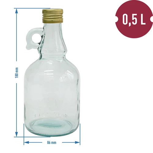 Steklenica Gallone brez opleta, z navojnim zamaškom 0,5 L - 2
