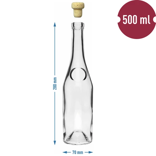 Steklenica Herbowa 500 ml z zamaškom v obliki gobice, 1 kos - 6