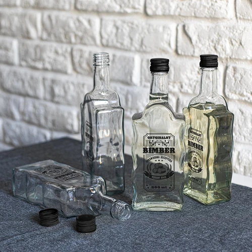 Steklenica Klasztorna 500 ml z navojnim pokrovčkom, potisk »Bimber«, 1 kos. - 6