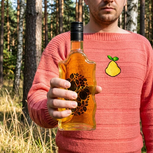 Steklenica Klasztorna 500 ml z navojnim zamaškom in potiskom »Sadje«, vzorec 1 - 8