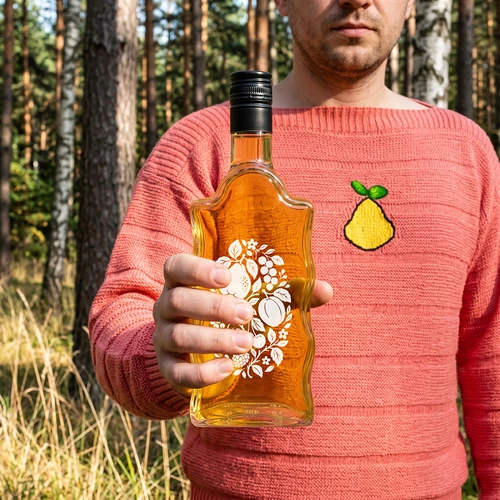 Steklenica Klasztorna 500 ml z navojnim zamaškom in potiskom »Sadje«, vzorec 1 - 8