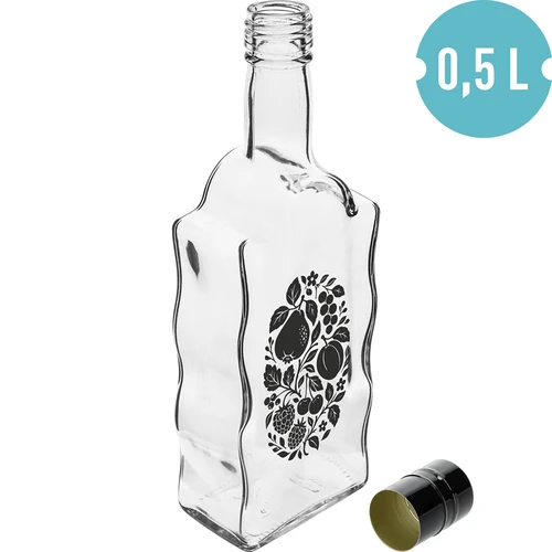 Steklenica Klasztorna 500 ml z navojnim zamaškom in potiskom »Sadje«, vzorec 1 - 2
