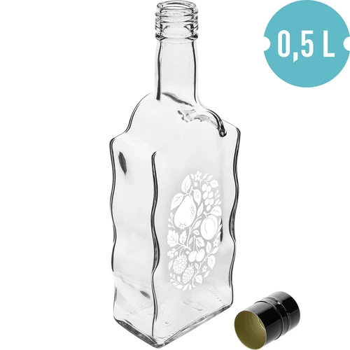 Steklenica Klasztorna 500 ml z navojnim zamaškom in potiskom »Sadje«, vzorec 1 - 2