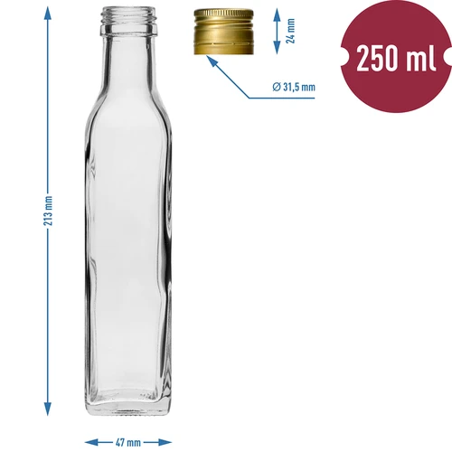 Steklenica Maraska 250 ml z navojnim zamaškom, 6 kos. - 7