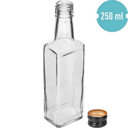 Steklenica Receptura 250 ml, s črnim pokrovčkom, 1 kos - 2