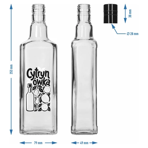 Steklenica Tynktura 500 ml z napisom »Cytrynówka« in navojnim pokrovčkom - 5