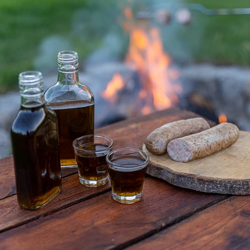 Steklenica za likerje ploska z navojnim zamaškom 200 ml 10 kosov - 7