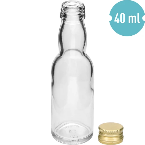Steklenička »Malček« z zlatim navojnim pokrovčkom, 40 ml, 10 kosov - 6