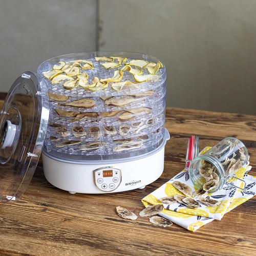 Sušilnik za gobe, sadje, zelenjavo in zelišča z nastavitvijo temperature, 240 W, prozoren - 12