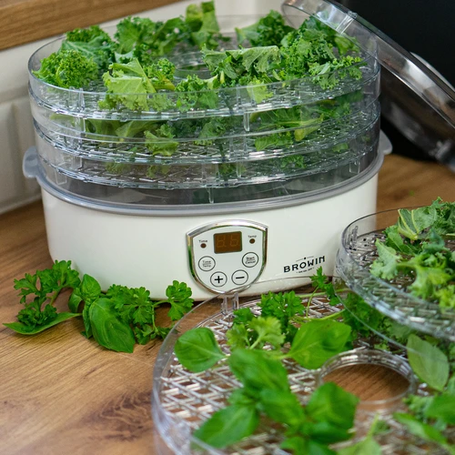 Sušilnik za gobe, sadje, zelenjavo in zelišča z nastavitvijo temperature, 240 W, prozoren - 13