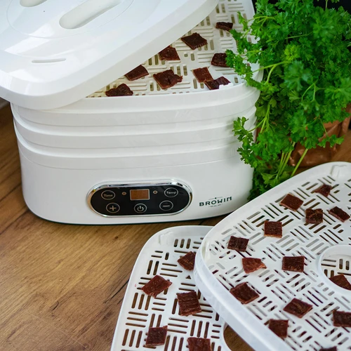 Sušilnik za gobe, sadje, zelenjavo in zelišča z nastavljivo temperaturo, 240 W, bel - 22