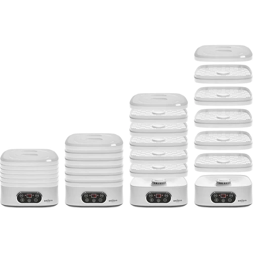 Sušilnik za gobe, sadje, zelenjavo in zelišča z nastavljivo temperaturo, 240 W, bel - 11