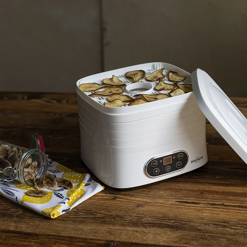 Sušilnik za gobe, sadje, zelenjavo in zelišča z nastavljivo temperaturo, 240 W, bel - 16