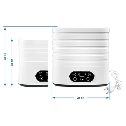 Sušilnik za gobe, sadje, zelenjavo in zelišča z nastavljivo temperaturo, 240 W, bel - 13