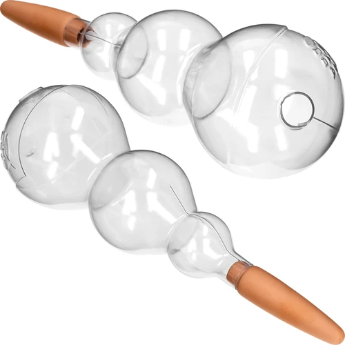 Trojna (trikomorna) zalivalna krogla, prozorna brezbarvna, s keramičnim stožcem, 600 ml - 2