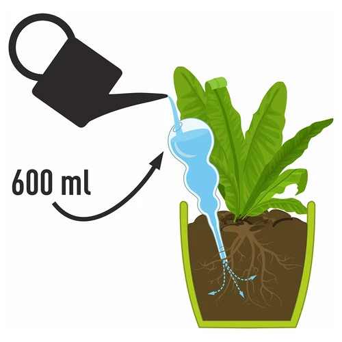 Trojna (trikomorna) zalivalna krogla, prozorna rumena, 600 ml - 4