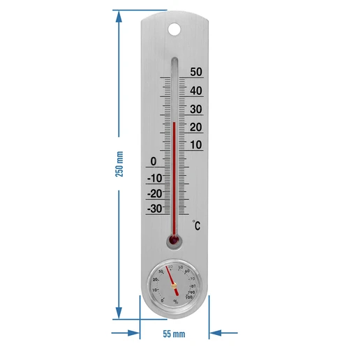 Univerzalni srebrni termometer z higrometrom (-30°C do +50°C) 25cm - 2