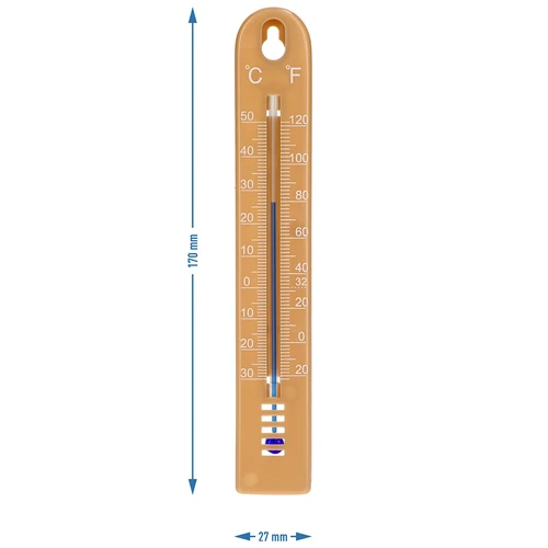 Univerzalni termometer (od -30 do +50 °C), 17 cm, svetlo rjav - 4