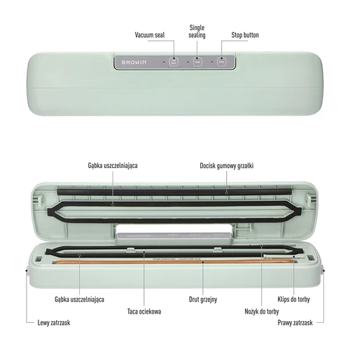 Vakuumski aparat za pakiranje – univerzalen, pistacijast - 8