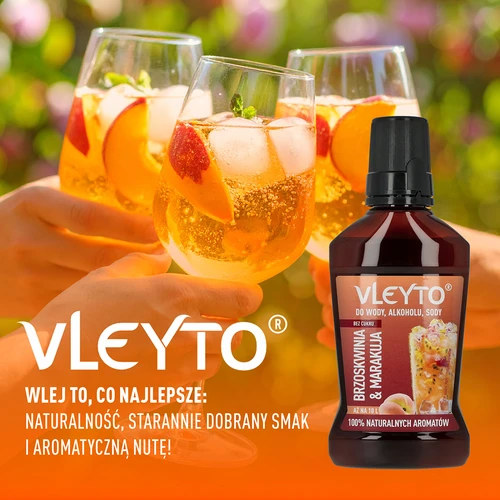 VLEYTO Breskev & Marakuja – okusna esenca z naravnimi aromami, 250 ml - 6