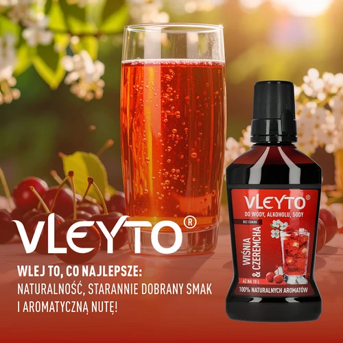 VLEYTO Višnja & Čremsa – okusna esenca z naravnimi aromami, 250 ml - 6