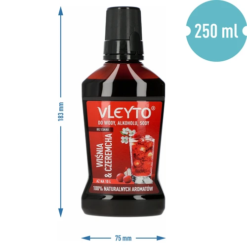 VLEYTO Višnja & Čremsa – okusna esenca z naravnimi aromami, 250 ml - 5
