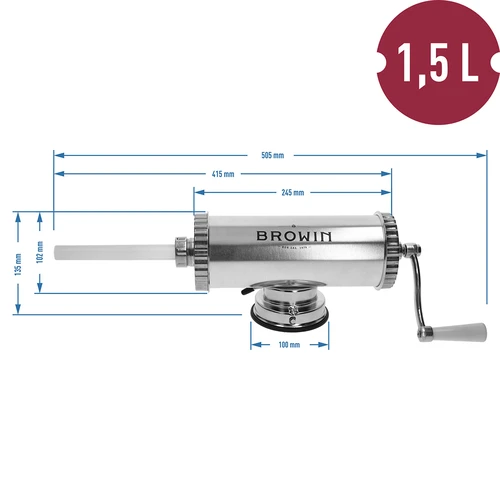 Vodoravna polnilka 1,5 kg s silikonskim batom - 10