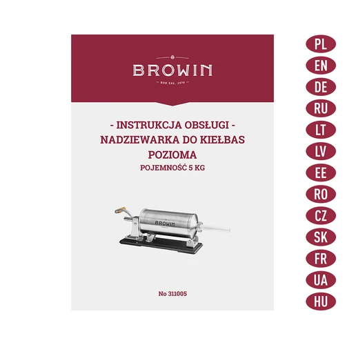 Vodoravna polnilnica za klobase 5 kg - 9