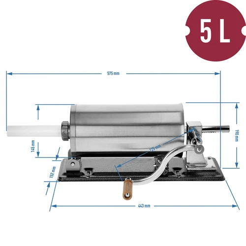 Vodoravna polnilnica za klobase 5 kg - 10