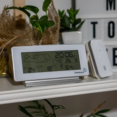 Vremenska postaja RCC, DCF – elektronska, brezžična, osvetljen senzor, bela - 10