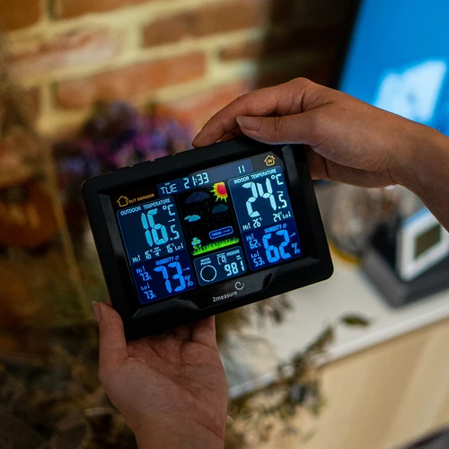 Vremenska postaja RCC, DCF – elektronska, z osvetlitvijo, brezžična, s senzorjem, črna - 14