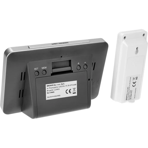 Vremenska postaja RCC – elektronska, brezžična, z osvetljenim senzorjem, črna - 7