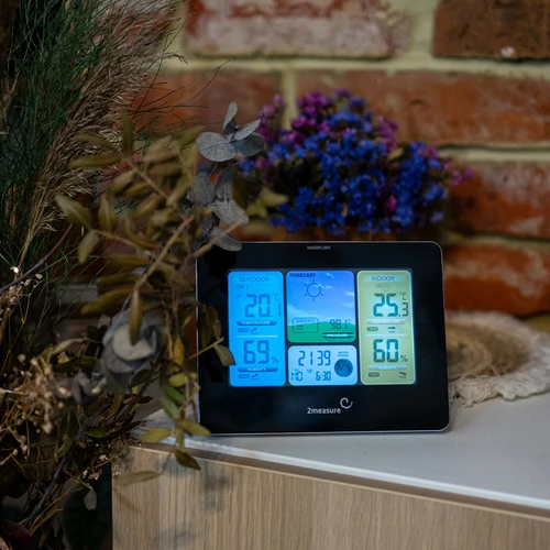 Vremenska postaja RCC – elektronska, osvetljena, brezžična, s senzorjem, črna - 12