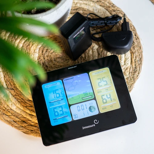 Vremenska postaja RCC – elektronska, osvetljena, brezžična, s senzorjem, črna - 14