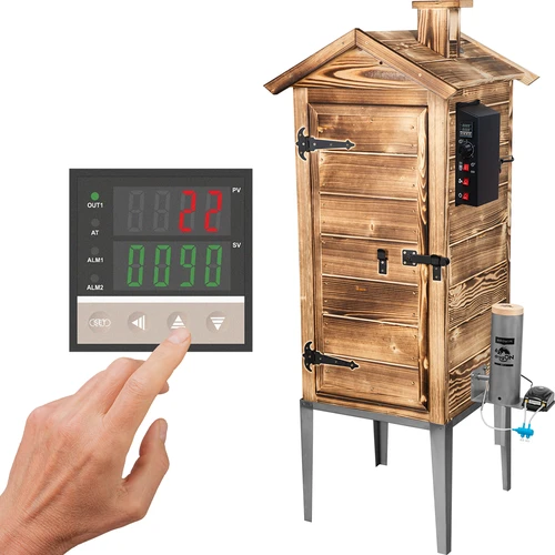 Vrtna prekajevalnica 200 L dragON Wood 100E – iz ožganega lesa, z električnim grelnim modulom in krmilnikom