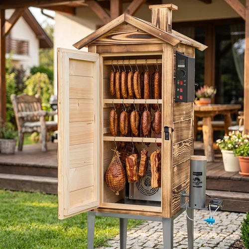 Vrtna prekajevalnica 200 L dragON Wood 100E – iz ožganega lesa, z električnim grelnim modulom in krmilnikom - 9