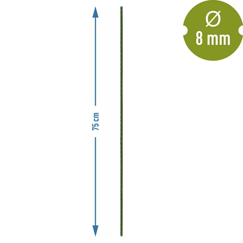 Vrtne palice Bioogród – jeklene, prevlečene, 0,75 m, fi 8 mm, 10 kosov. - 3