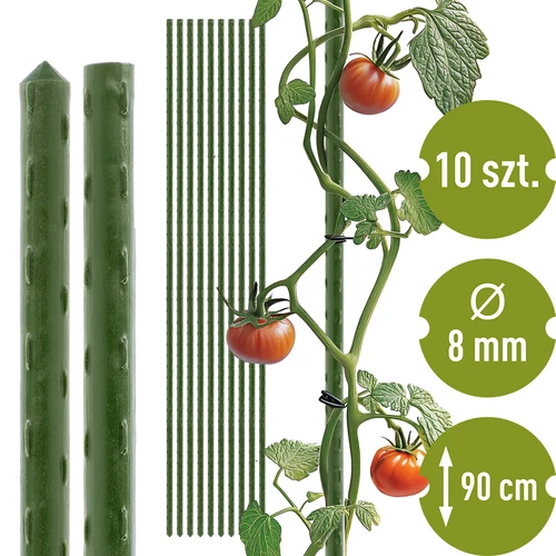 Vrtne palice Bioogród – prevlečene jeklene, 0,9 m, Ø 8 mm, 10 kosov.