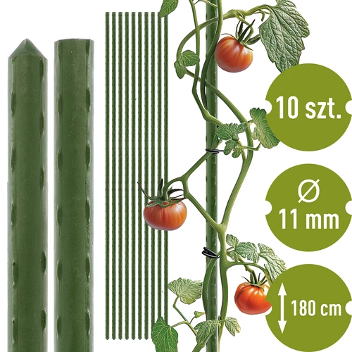 Vrtni koli Bioogród – prevlečeni jekleni, 1,8 m, Ø 11 mm, 10 kos.