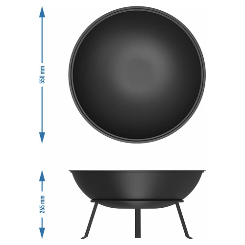 Vrtno kurišče z rešetko, Ø55 cm, okroglo, skledasto - 8
