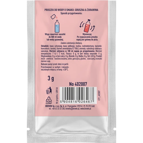 VSYPTO z okusom Hruška Brusnica, 3 g - 3