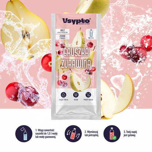 VSYPTO z okusom hruška-brusnica, 9 g - 5