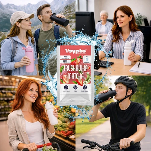 VSYPTO z okusom Jagoda Matcha, 3 g - 7